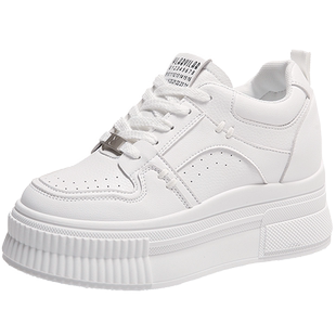 8cm内增高鞋子女鞋百搭小白鞋小个子厚底运动休闲鞋白色板鞋女款