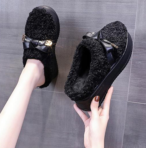 增高厚底毛毛拖鞋女外穿冬棉拖鞋