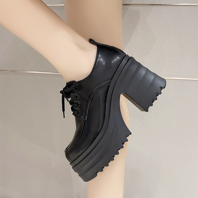 厚底增高粗跟新娘高级玛丽珍女鞋