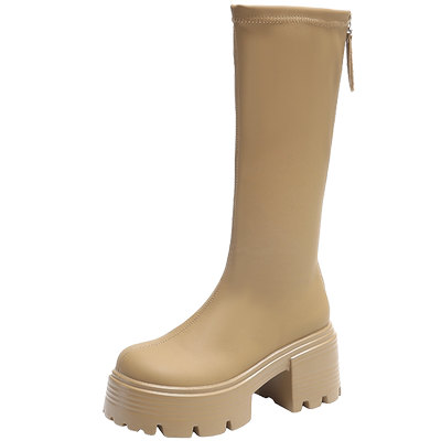 内莎儿长筒靴粗跟厚底时装靴