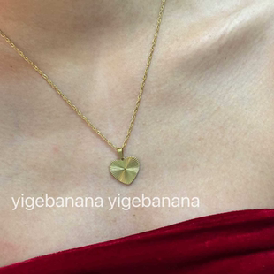 jaden同款项链复古爱心齿轮吊坠法式条纹心形高级感锁骨链