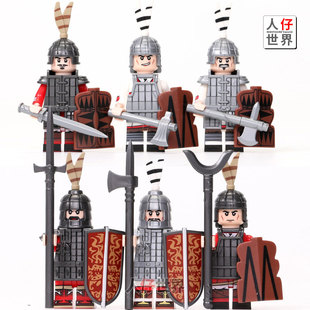 第三方科睿国潮古代士兵楚汉帝国项羽刘邦重装兵拼装积木人仔玩具
