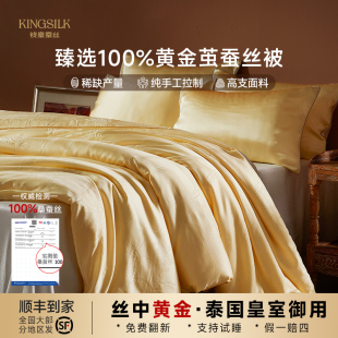高端黄金蚕丝被100桑蚕丝官方旗舰店正品 纯手工双宫茧丝绵被被子