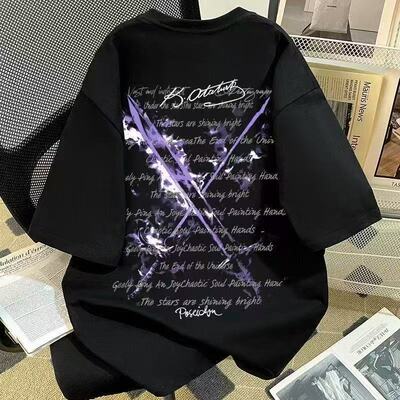 男女童炸街国潮牌短袖T恤中大儿童夏季新款宽松oversize酷帅上衣