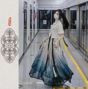 素套装 马面裙明制汉服女2025新款 汉元 新中式 春秋 日常通勤改良版
