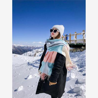 东北保暖穿搭羊毛围巾女
