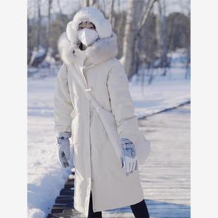 东北长白山加厚甜美羽绒服女冬季哈尔滨雪乡旅游户外防寒保暖装备