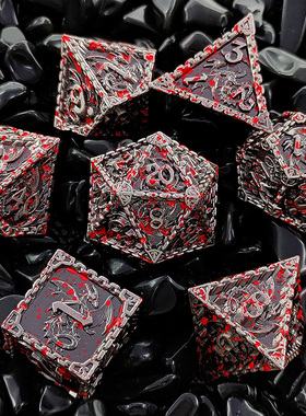 金属COC跑团骰子龙与地下城DND克苏鲁骰子dice色子7D20多面体TRPG