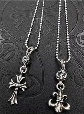 尅罗伈潮个性项链经典圆球十字架童军花项链喜哥同款毛衣链情侣