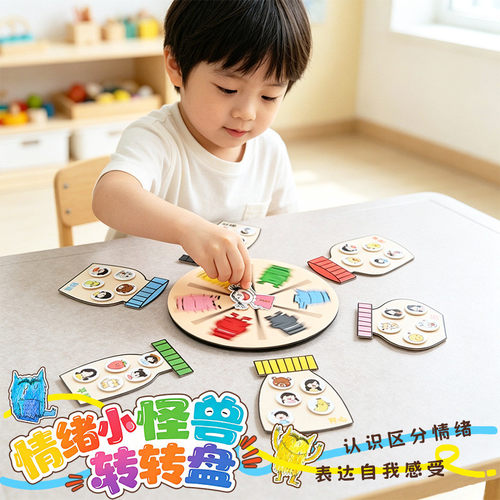 幼儿园转盘小怪兽情绪分类教具