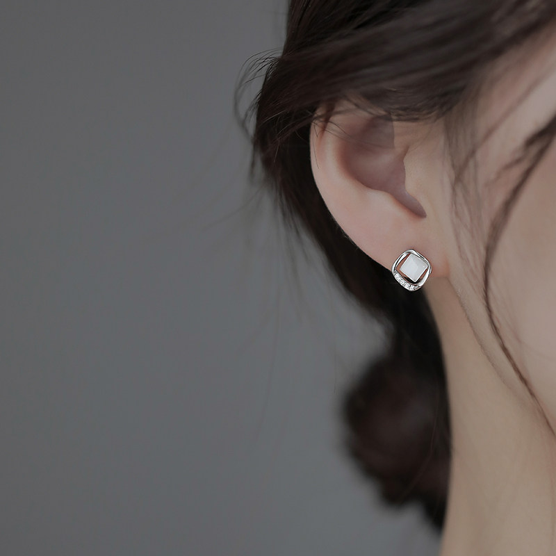 S925纯银针猫眼石耳钉2025年新款潮女夏小众设计高级感耳环耳饰,饰品/流行首饰/时尚饰品新,耳钉,淘宝优惠券,粉丝福利购,淘宝优惠卷