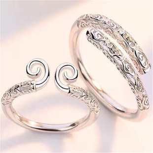 黑神话金箍棒戒指男女情侣紧箍咒指环小众设计感开口悟空食指戒指