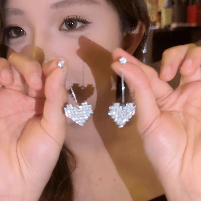 925银针爱心吊坠流苏耳环2025新款爆款气质冷淡风小众高级感耳饰,饰品/流行首饰/时尚饰品新,耳环,淘宝优惠券,粉丝福利购,淘宝优惠卷