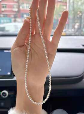 个性独特珍珠项链女轻奢小众设计毛衣链小米粒锁骨链精致百搭颈链