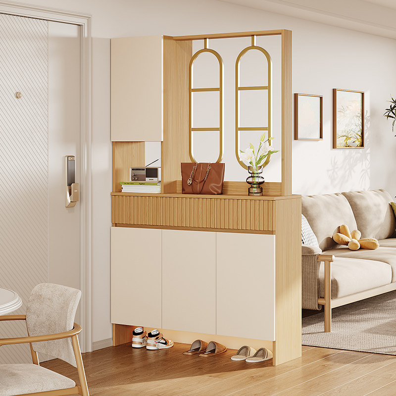 原木奶油风玄关柜鞋柜一体靠墙入户门厅柜隔断柜门口收纳储物鞋架,住宅家具,门厅/玄关柜/玄关架,淘宝优惠券,粉丝福利购,淘宝优惠卷
