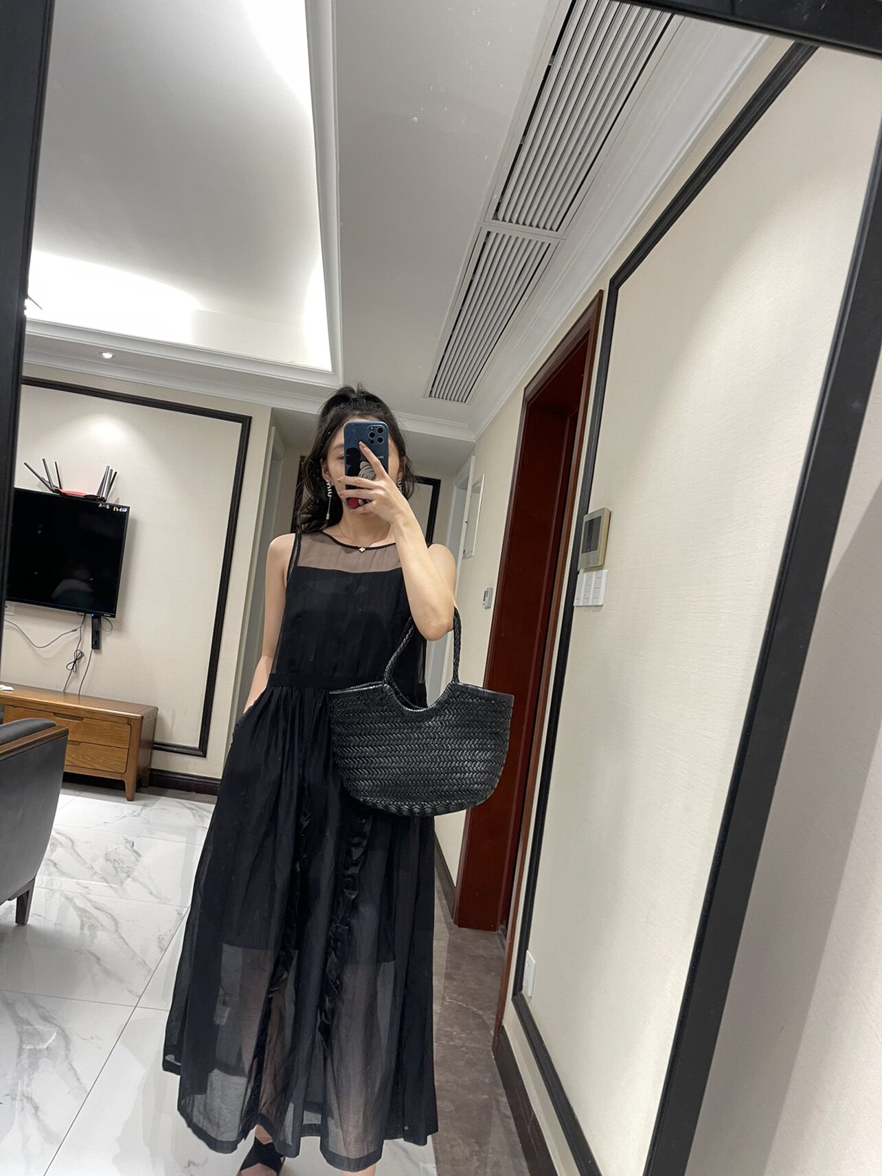 暗黑仙女系列 设计师款 真丝欧根纱丝绵混纺娃娃款连衣裙 ！