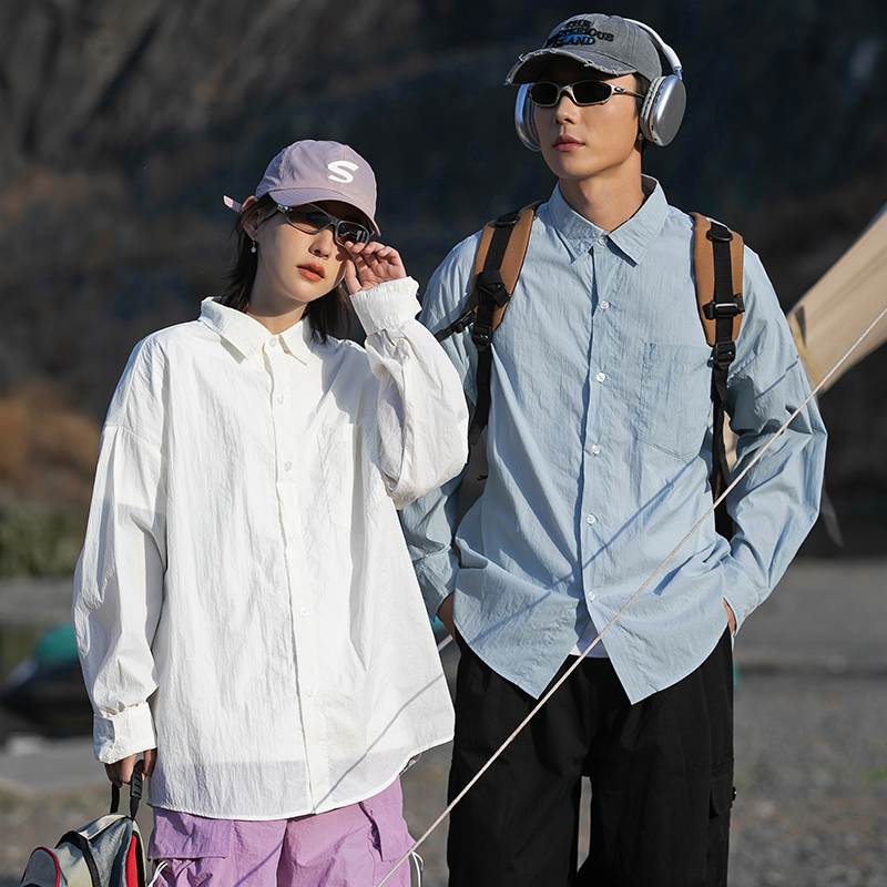 1516-3-2880-P58情侣户外休闲衬衫领冰感情侣防晒衣，男装衬衫，星座1516-3