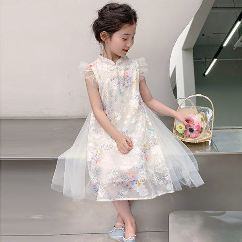 女童夏季裙子新中式旗袍裙中大童
