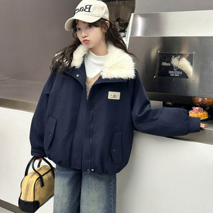 女童派克服棉衣外套加绒加厚冬季保暖洋气时髦2025新款中大童棉服