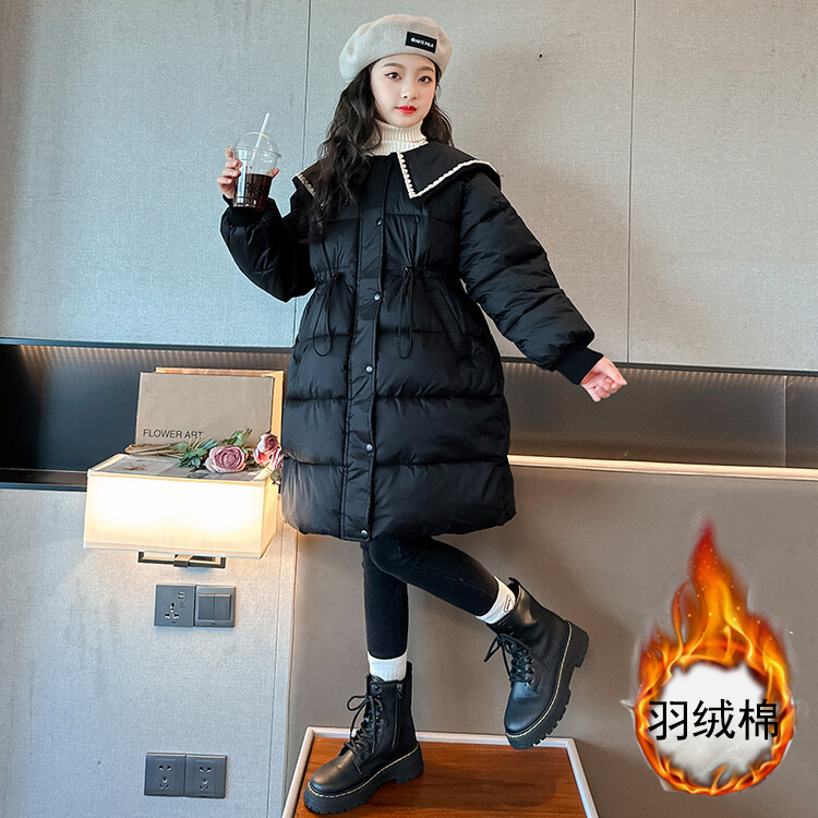 女童加厚冬季长款羽绒棉外套棉衣