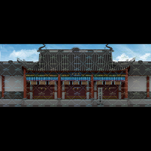 天波府文下轿武将落马戏曲高清LED大屏幕舞台背景虚拟静态图片