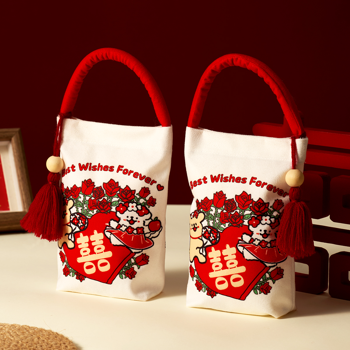 喜糖袋新款中式伴手礼结婚糖盒订婚专用婚礼礼盒空盒布袋子包装袋