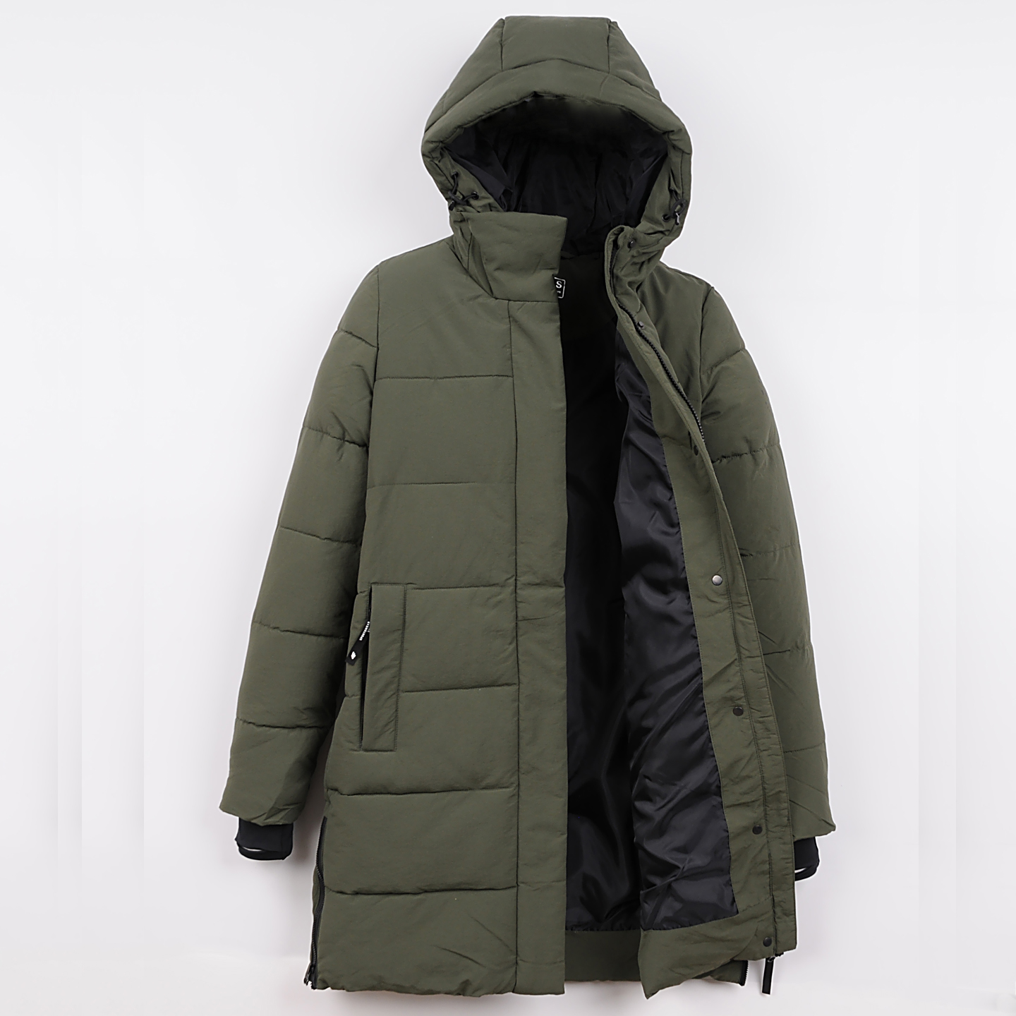 波兰4F 女士长款厚棉服 户外夹棉保暖外套冬季东北哈尔滨外贸原单