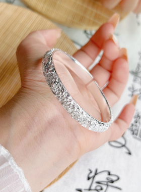 航达银匠手镯女款国风银手环