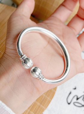 航达银匠999足银南瓜头银手镯