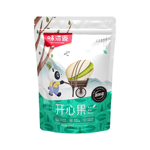 味滋源开心果208g袋装无漂白大颗粒开口坚果炒货干果孕妇休闲零