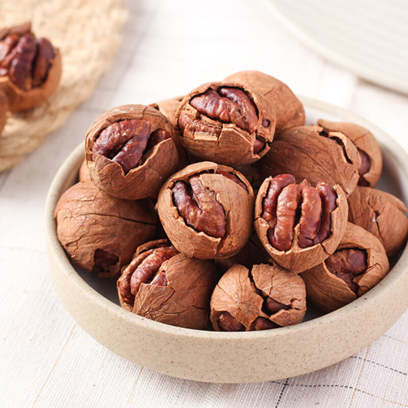 松川良品甄选手剥临安山核桃每日坚果炒货仁休闲零食品380g罐