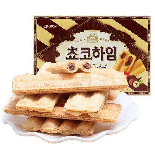 克丽安韩国进口巧克力榛子威化饼干47g蛋卷威化饼干零食休闲网