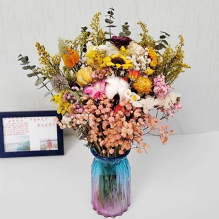 飾攝影道具 小清新滿天星搭配干花花束ins網(wǎng)紅擺件風(fēng)干真花家居裝