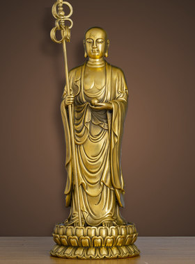 全铜地藏王菩萨站像中式