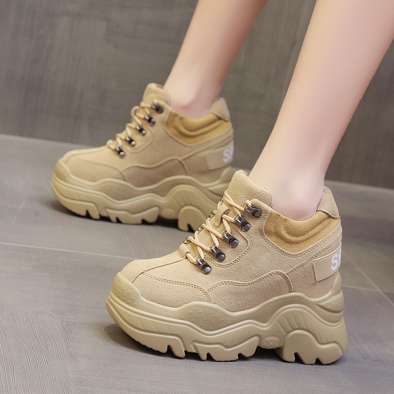 12cm内增高厚底高跟老爹鞋