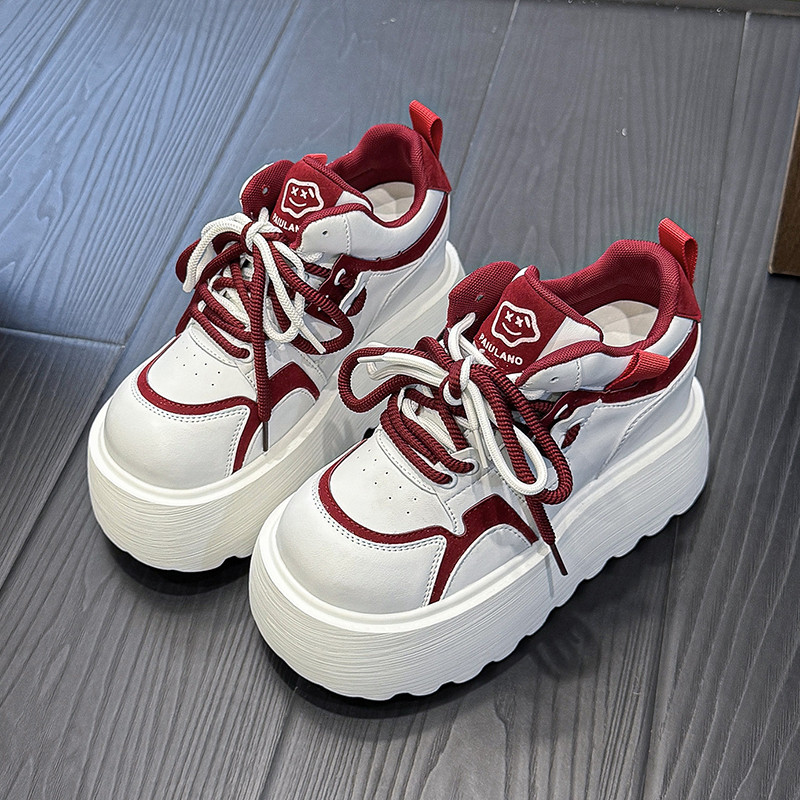 2026春季新款9cm内增高女鞋厚底高跟小白鞋女百搭运动休闲鞋板鞋