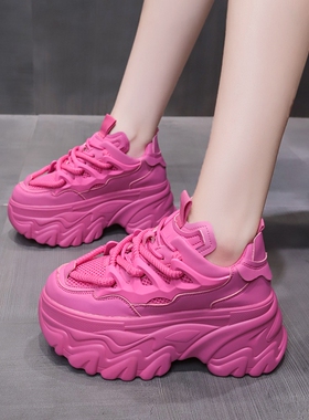 2026春季新款9cm内增高女鞋厚底小个子老爹鞋百搭显瘦运动休闲鞋