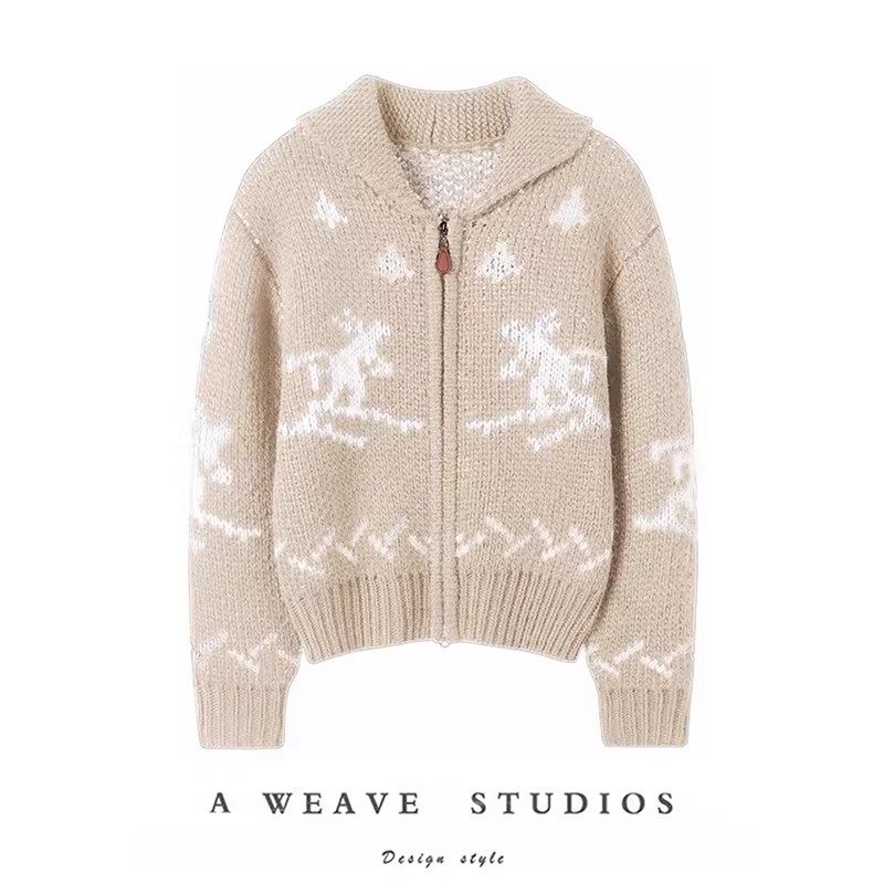 冬日珍藏品~复古费尔岛100%山羊绒大克重女设计宽松长袖针织开衫,女装/女士精品,羊绒衫,淘宝优惠券,粉丝福利购,淘宝优惠卷