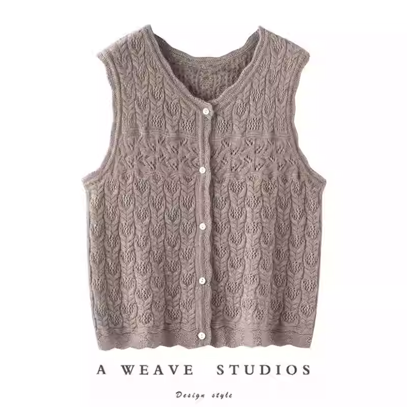就冲品质入!镂空钩花羊绒马甲女外穿百搭100纯山羊绒针织马夹背心,女装/女士精品,羊绒衫,淘宝优惠券,粉丝福利购,淘宝优惠卷
