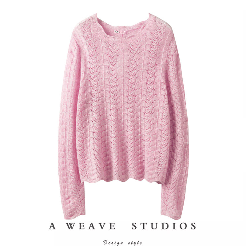 就是这么好看！沉溺之夏 鳞纹针织镂空羊绒衫一字领修身,女装/女士精品,羊绒衫,淘宝优惠券,粉丝福利购,淘宝优惠卷