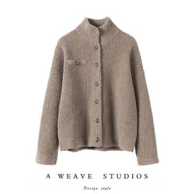 100%纯山羊绒衫加厚毛衣开衫外套