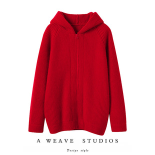 女连帽卫衣拉链开衫 这版 羊绒衫 重磅加厚 纯羊绒毛衣外套 封神级