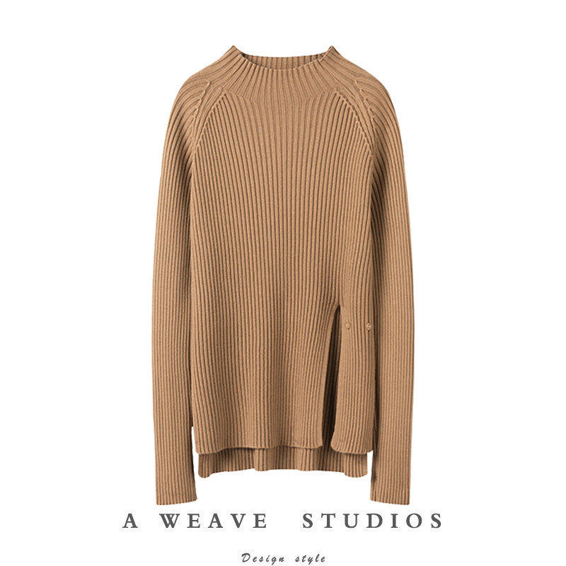 温柔气质~半高领开叉设计感100%纯山羊绒针织毛衣女打底衫内搭冬,女装/女士精品,羊绒衫,淘宝优惠券,粉丝福利购,淘宝优惠卷