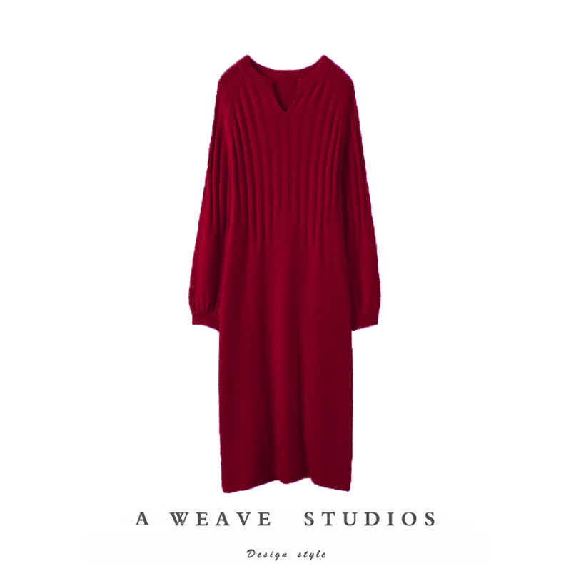 中长款纯羊绒针织毛衣