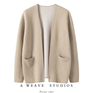 两件套 宽松开衫 时髦太好看了 全羊绒圆领针织背心