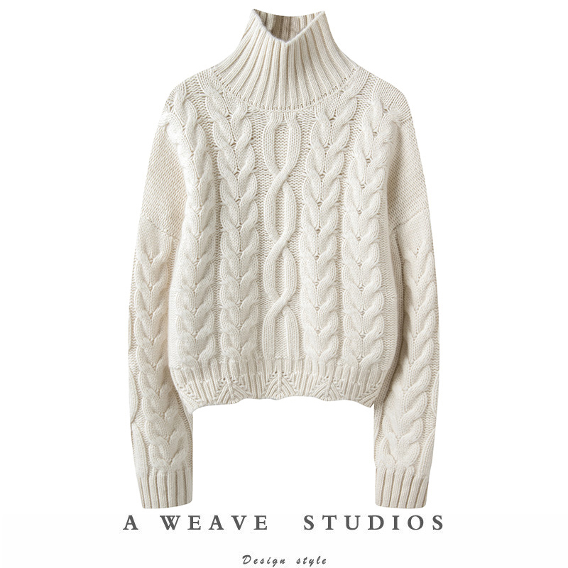 重磅加厚高领羊绒衫女纯羊绒