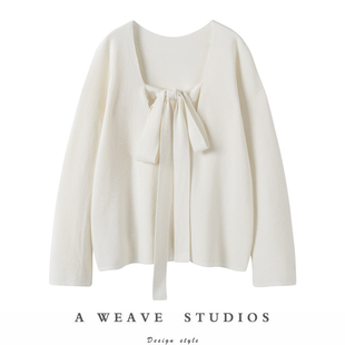 萨琪尼“纯白恋歌”100%山羊绒3/68支精纺加厚飘带露背针