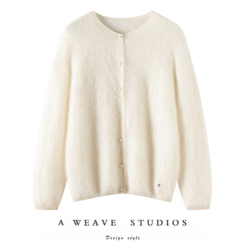 100%山羊绒拉绒小香风女士外套baby软糯