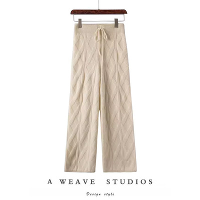 100%纯羊绒裤外穿显瘦保暖阔腿裤