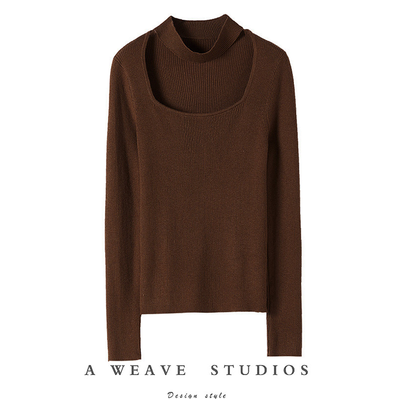 美拉德挂脖山羊绒打底衫